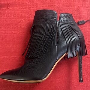 Valentino Black Heeled Fringe Boots